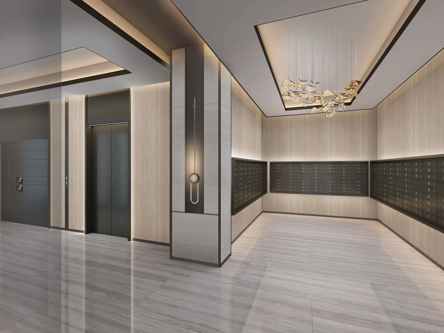 AVELA mailroom architectural rendering